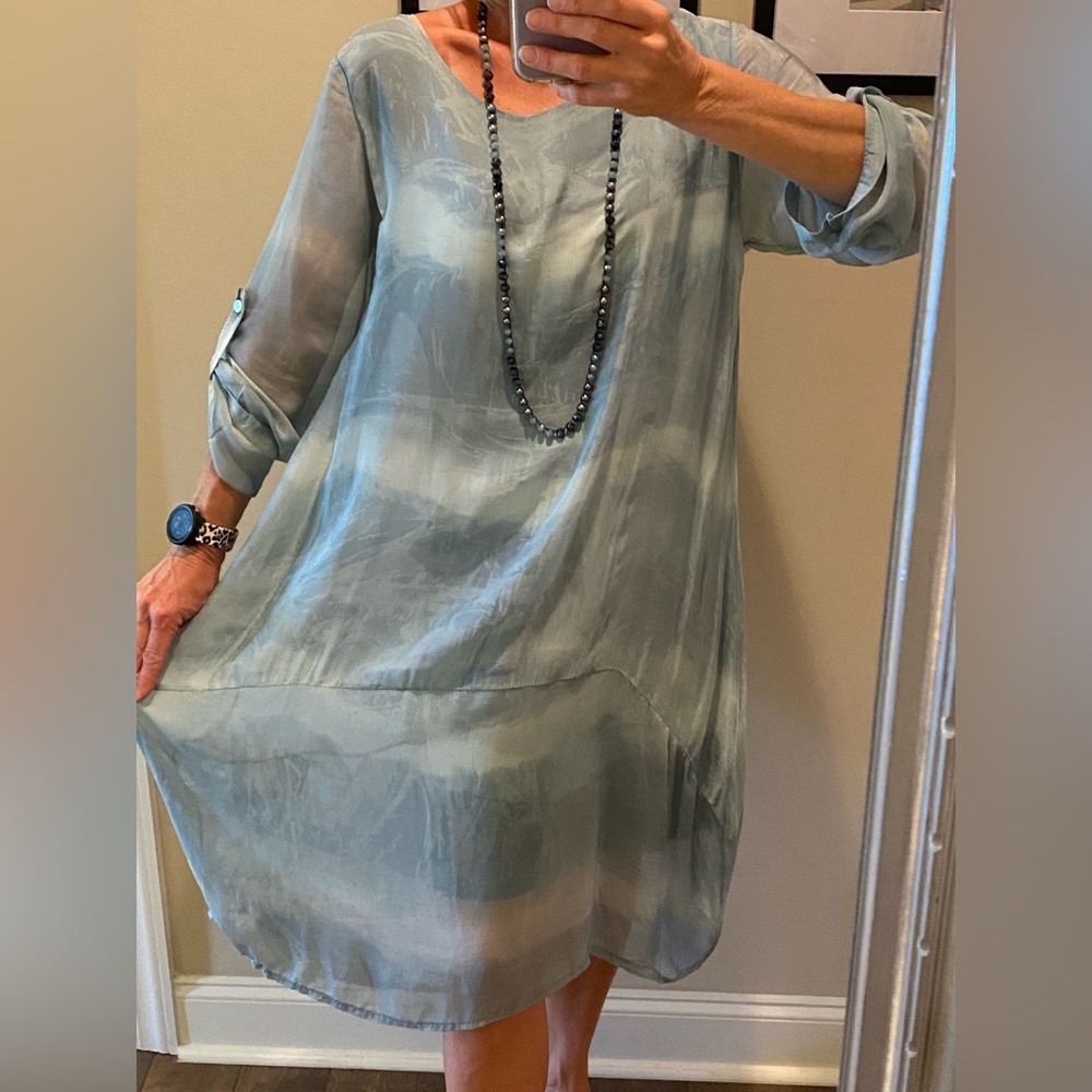 Waterfall Silk Dress - Nina Kendosa Paris